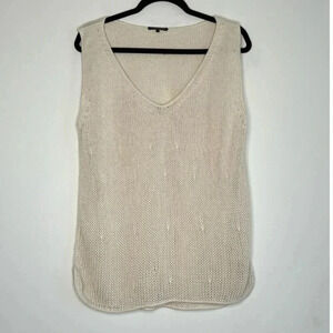 Manrico Cashmere Cotton Cashmere Blend Knit Tank Top SIZE M